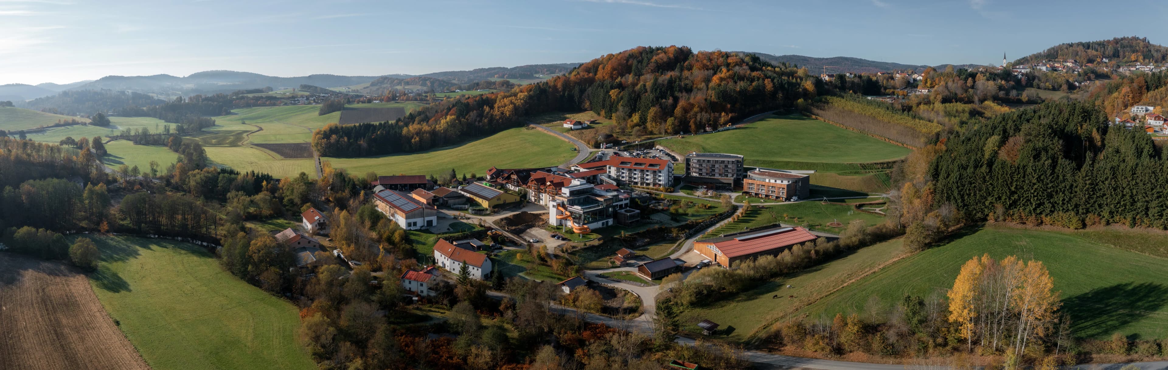 Panorama Blick auf das Familienhotel Schreinerhof